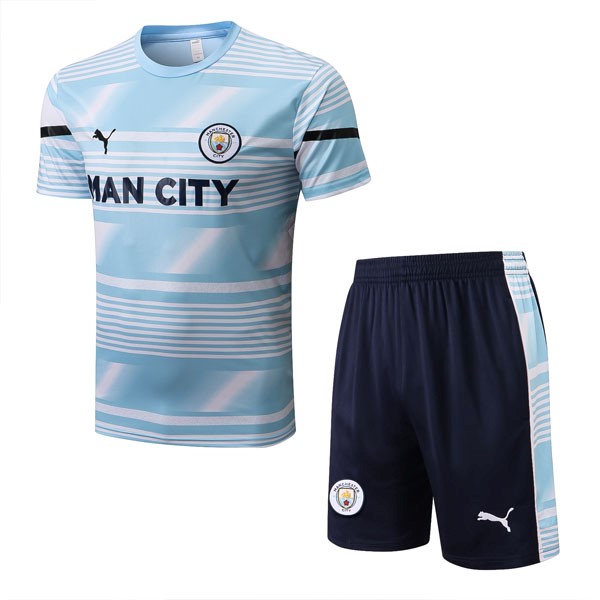 Maglia Formazione Manchester City Set Completo 2022-2023 Blu Bianco